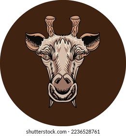 estilo de ilustración de vector de cabeza de jirafa