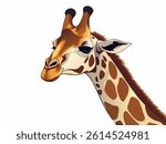 Giraffe head vector on white background