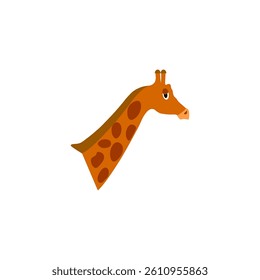 giraffe head vector with orange color and white background