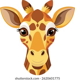 A giraffe head vector in white background 