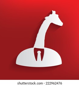 Giraffe human symbol on red background,clean vector