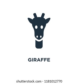 Giraffe icon. Black filled vector illustration. Giraffe symbol on white background. Can be used in web and mobile.