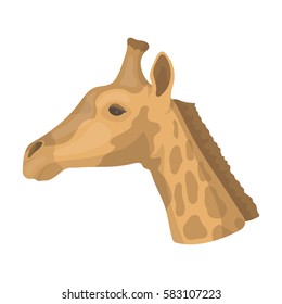 Giraffe icon in cartoon style isolated on white background. Realistic animals symbol stock vector illustration.