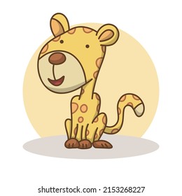 Giraffe Icon Cartoon. Zoo Animal Mascot Symbol Vector
