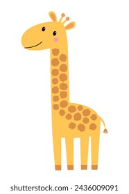 Giraffe icon. Cute cartoon funny baby character. Kawaii Africa animal. Long neck head face. Baby clothes kids tshirt sticker cover print. Childish style. Love. Flat design. White background. Vector