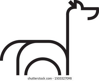 Giraffe Icon Design Line Simple