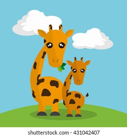 giraffe icon design  , vector graphic , animal illustration