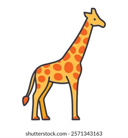 Giraffe icon. Flat illustration of zoo animal vector icon for web design.