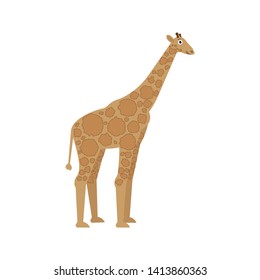 Giraffe icon in flat style, african animal vector illustration
