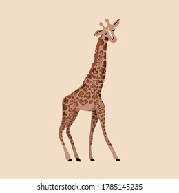 Giraffe icon in flat style. Flat vector illustration