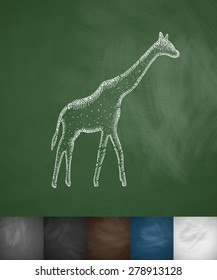 giraffe icon. Hand drawn vector illustration. Chalkboard Design