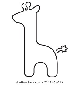 Icono de jirafa aislado sobre fondo blanco, ilustración vectorial.