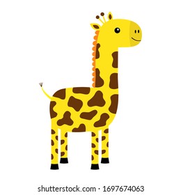 Giraffe icon. Kawaii animal. Cute cartoon funny baby character. Long neck head face. Baby clothes kids tshirt notebook cover print. Love. Flat design. White background. Isolated. Vector illustration