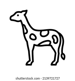 Giraffe Icon. Line Art Style Design Isolated On White Background