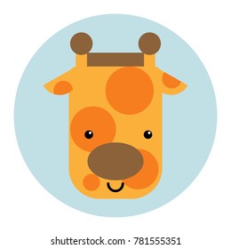 Giraffe icon on blue background vector illustration flat desing
