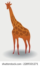 A giraffe icon on a gray background. Vector