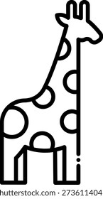 Giraffe Icon, Outline Style Vector Illustration