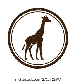 Vector de sello de icono de jirafa sobre fondo blanco
Icono de sello de Vector