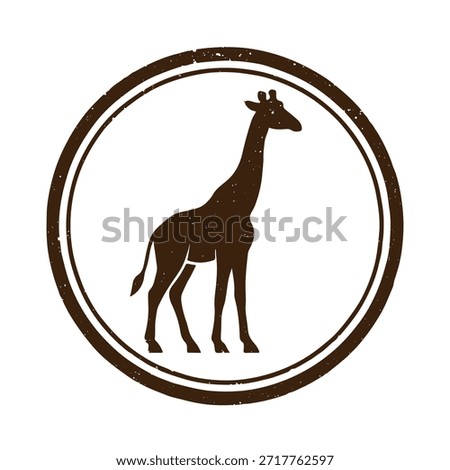giraffe icon seal vector on white background
Vector stamp icon