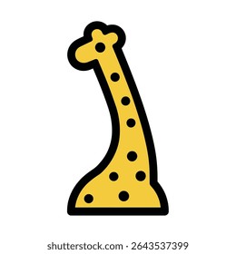Giraffe icon shows spotted neck in cutout illustration