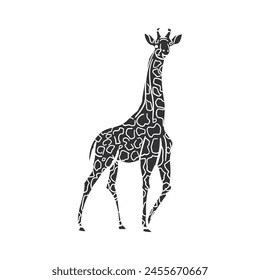 Giraffe Icon Silhouette Illustration. African Animals Vector Graphic Pictogram Symbol Clip Art. Doodle Sketch Black Sign.