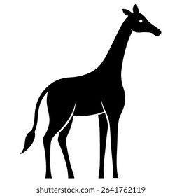 Giraffe Icon Silhouette – Wild Animal Vector Illustration Isolated on White Background