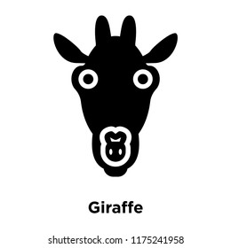 Giraffe icon vector isolated on white background, logo concept of Giraffe sign on transparent background, filled black symbol