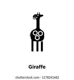 Giraffe icon vector isolated on white background, logo concept of Giraffe sign on transparent background, filled black symbol