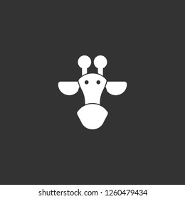 giraffe icon vector. giraffe sign on black background. giraffe icon for web and app