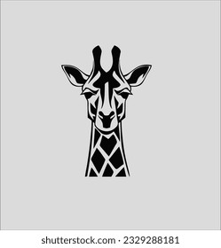 Giraffe icon vector silhouette, giraffe animal logo illustration design