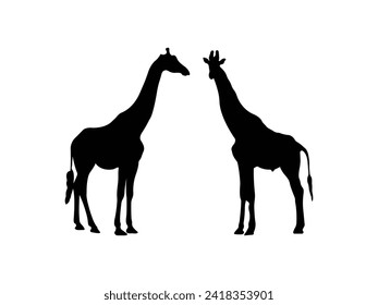 Giraffe icon vector. Giraffe silhouette isolated on white background. Vector Illustration