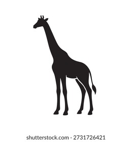 Icono de jirafa Vector silueta Vector maqueta Plantilla ilustración técnica.