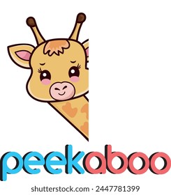giraffe illustration hide and seek vector