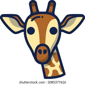 Giraffe illustration icon design flat animals
