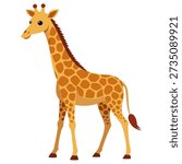 Giraffe illustration on White Background. Isolated сolorful vector illustration