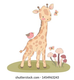 giraffe illustration for personal project, background, invitation, wallpaper and many more