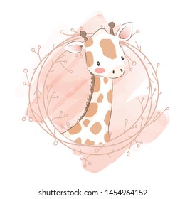 giraffe illustration for personal project, background, invitation, wallpaper and many more