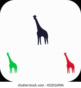 Giraffe Illustration set. Blue, green, red icon.
