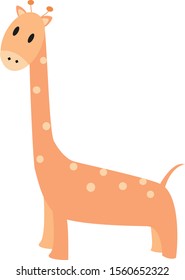 Girafa, ilustración, vector sobre fondo blanco.