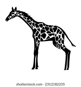 Giraffe isolated black icon vector design