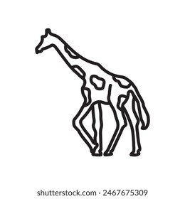 Giraffe isolated outline Icon, Vector Illustration