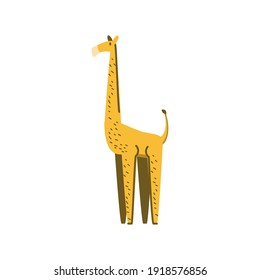 giraffe jungle animal in cartoon abstract design vector illustration