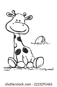  jirafa en la jungla sobre blanco 
 , vector de ilustración de fondo.