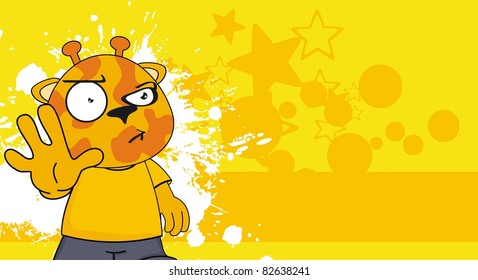 giraffe kid cartoon background in vector format