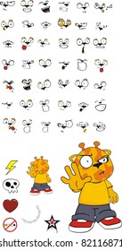 giraffe kid cartoon set in vector format