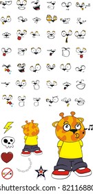 giraffe kid cartoon set in vector format