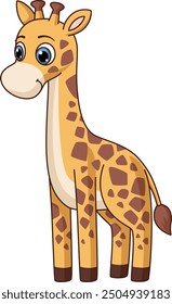 Giraffe kid character. Cartoon africa animal icon