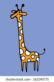 Giraffe kid icon. Drawing.