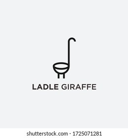 Giraffe ladle logo / spoon vector