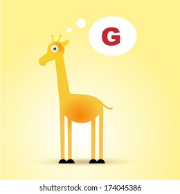 giraffe with letter g